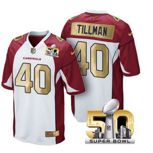 Pre Order Arizona Cardinals Jersey 40 Pat Tillman White Super Bowl 50 Limited Jerseys