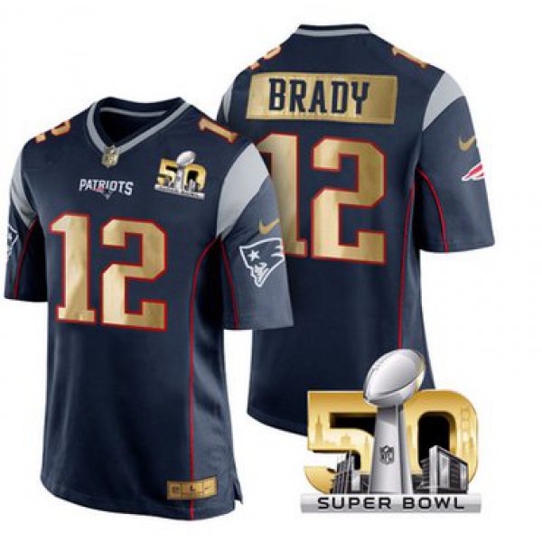 Pro Order New England Patriots Jersey 12 Tom Brady Navy Blue Super Bowl Limited Jerseys