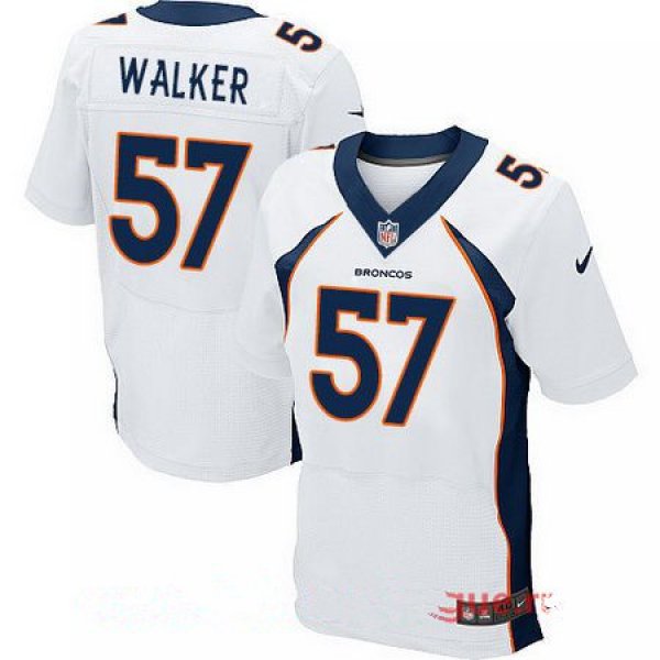 Men's 2017 NFL Draft Denver Broncos #57 DeMarcus Walker White Road Stitched NFL Nike Elite Jersey