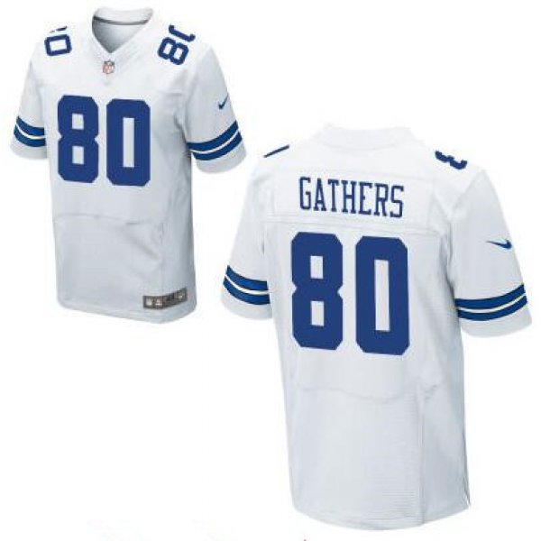 Men's Dallas Cowboys #80 Rico Gathers White Road Stitched NFL Nike Elite Jersey