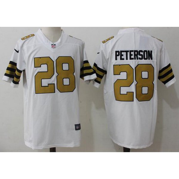 Men's New Orleans Saints #28 Adrian Peterson White 2016 Color Rush Stitched NFL Nike Limited Jersey