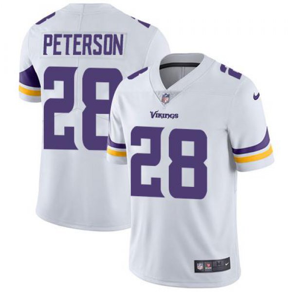 Nike Minnesota Vikings #28 Adrian Peterson White Men's Stitched NFL Vapor Untouchable Limited Jersey