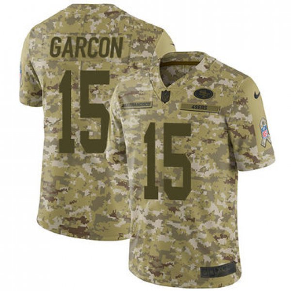 Nike 49ers #15 Pierre Garcon Camo Men's Stitched NFL Limited 2018 Salute To Service Jersey