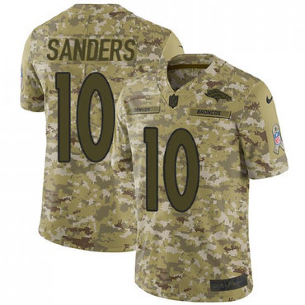 Nike Broncos #10 Emmanuel Sanders Camo Men's Stitched NFL Limited 2018 Salute To Service Jersey