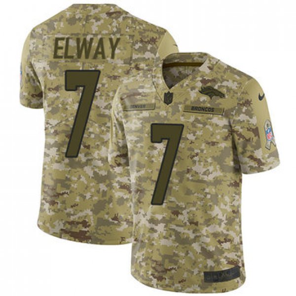 Nike Broncos #7 John Elway Camo Men's Stitched NFL Limited 2018 Salute To Service Jersey