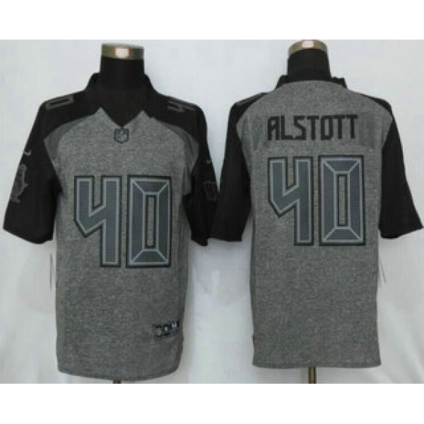 Men's Tampa Bay Buccaneers #40 Mike Alstott Gray Gridiron Stitched NFL Nike Limited Jersey