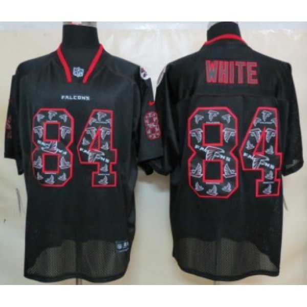 Nike Atlanta Falcons #84 Roddy White Lights Out Black Ornamented Elite Jersey