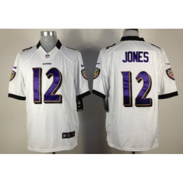 Nike Baltimore Ravens #12 Jacoby Jones White Game Jersey