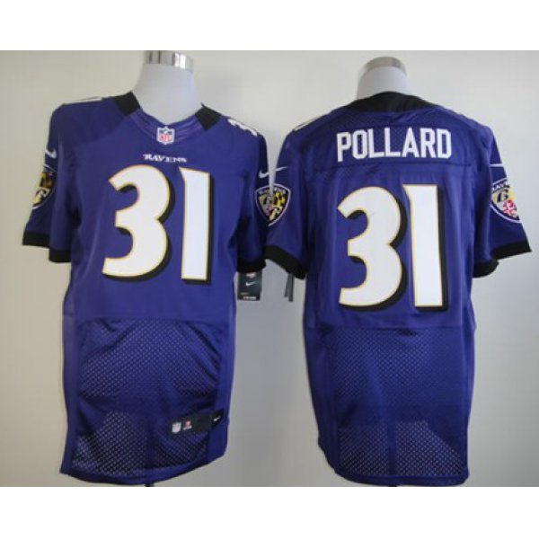 Nike Baltimore Ravens #31 Bernard Pollard Purple Elite Jersey