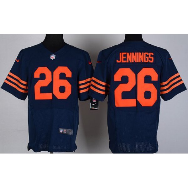 Nike Chicago Bears #26 Tim Jennings Blue With Orange Elite Jersey