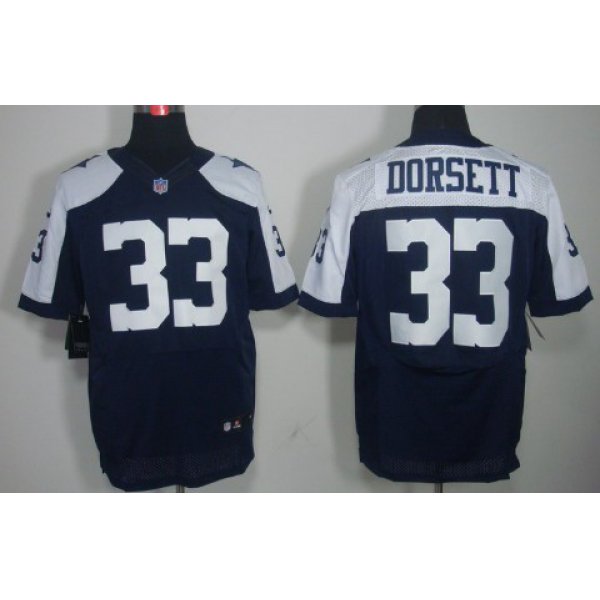 Nike Dallas Cowboys #33 Tony Dorsett Blue Thanksgiving Elite Jersey