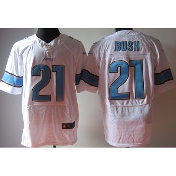 Nike Detroit Lions #21 Reggie Bush White Elite Jersey