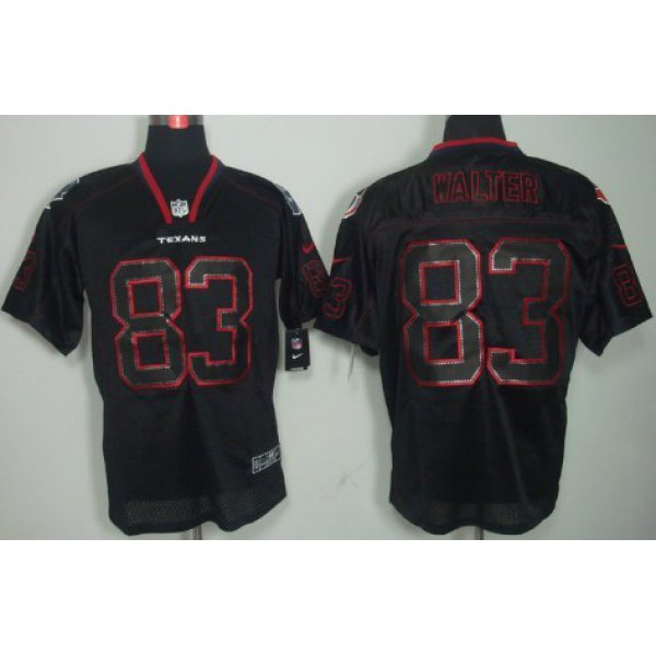 Nike Houston Texans #83 Kevin Walter Lights Out Black Elite Jersey