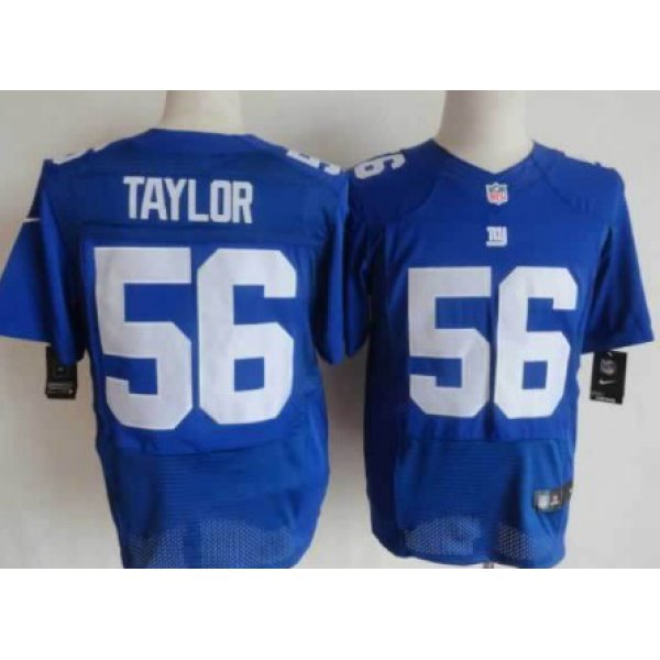 Nike New York Giants #56 Lawrence Taylor Blue Elite Jersey