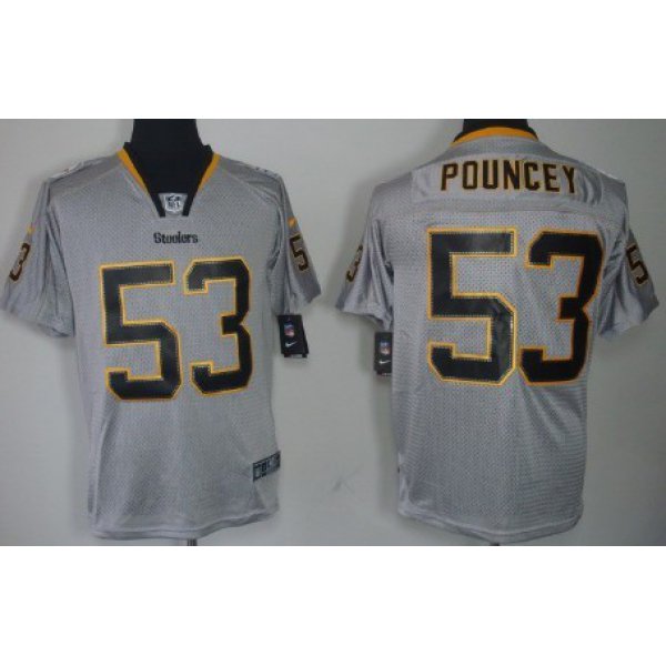 Nike Pittsburgh Steelers #53 Maurkice Pouncey Lights Out Gray Elite Jersey