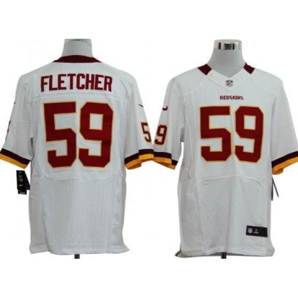 Nike Washington Redskins #59 London Fletcher White Elite Jersey
