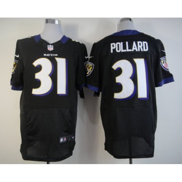 Nike Baltimore Ravens #31 Bernard Pollard Black Elite Jersey
