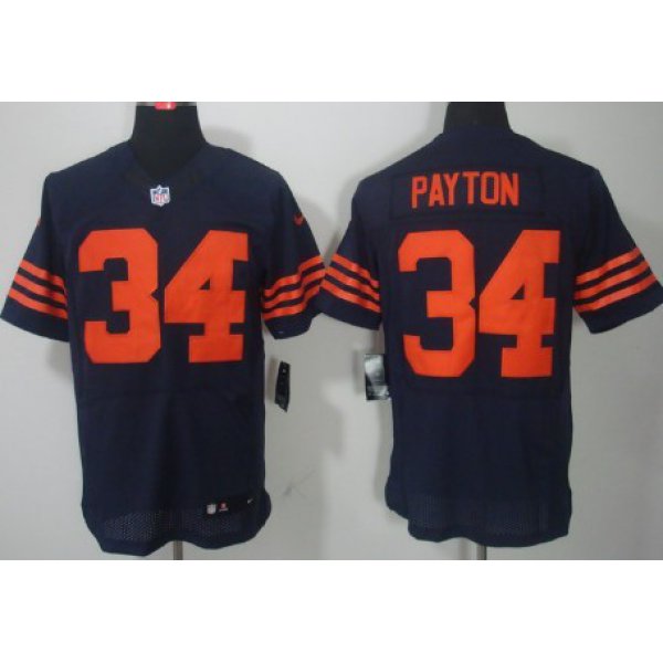 Nike Chicago Bears #34 Walter Payton Blue With Orange Elite Jersey