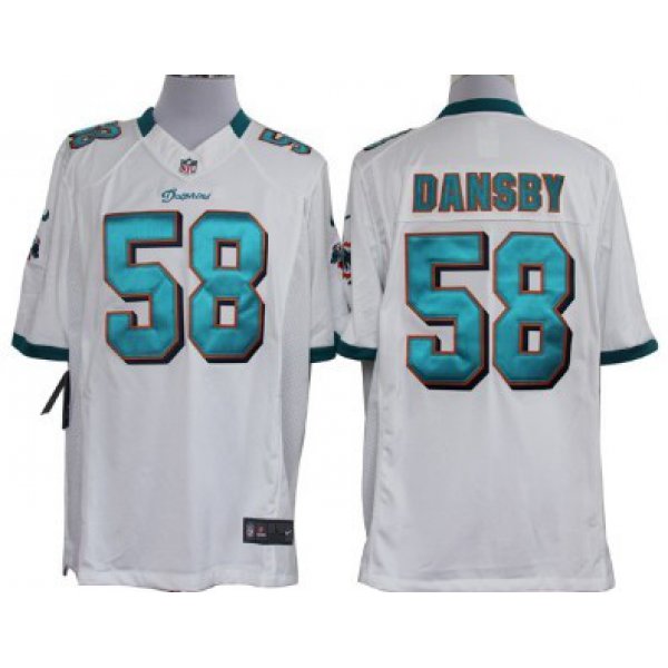 Nike Miami Dolphins #58 Karlos Dansby White Limited Jersey