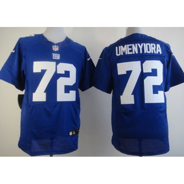 Nike New York Giants #72 Osi Umenyiora Blue Elite Jersey