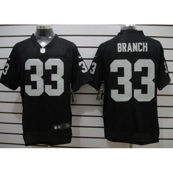 Nike Oakland Raiders #33 Tyvon Branch Black Elite Jersey