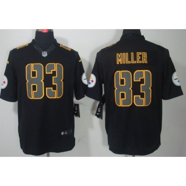 Nike Pittsburgh Steelers #83 Heath Miller Black Impact Limited Jersey