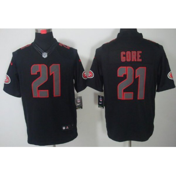 Nike San Francisco 49ers #21 Frank Gore Black Impact Limited Jersey