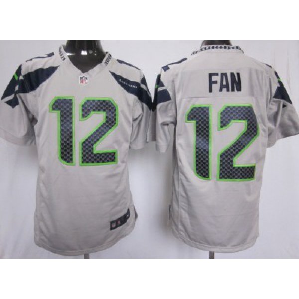 Nike Seattle Seahawks #12 Fan Gray Game Jersey