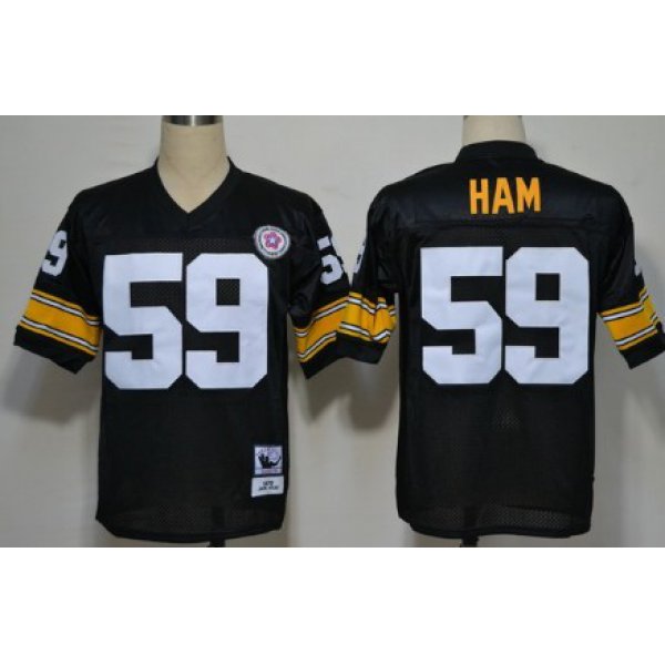 Pittsburgh Steelers #59 Jack Ham Black Throwback Jersey