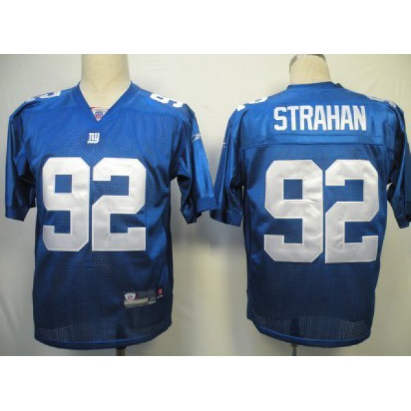 Reebok New York Giants #92 Michael Strahan Blue Jersey