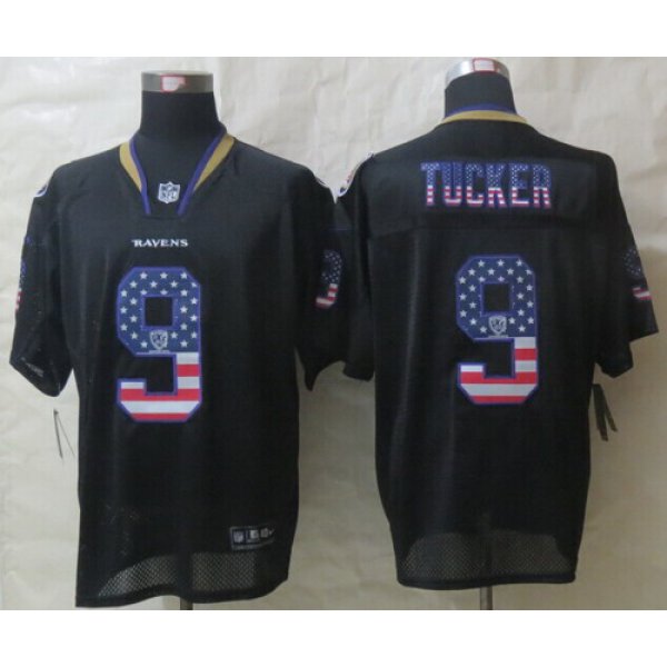 Nike Baltimore Ravens #9 Justin Tucker 2014 USA Flag Fashion Black Elite Jersey