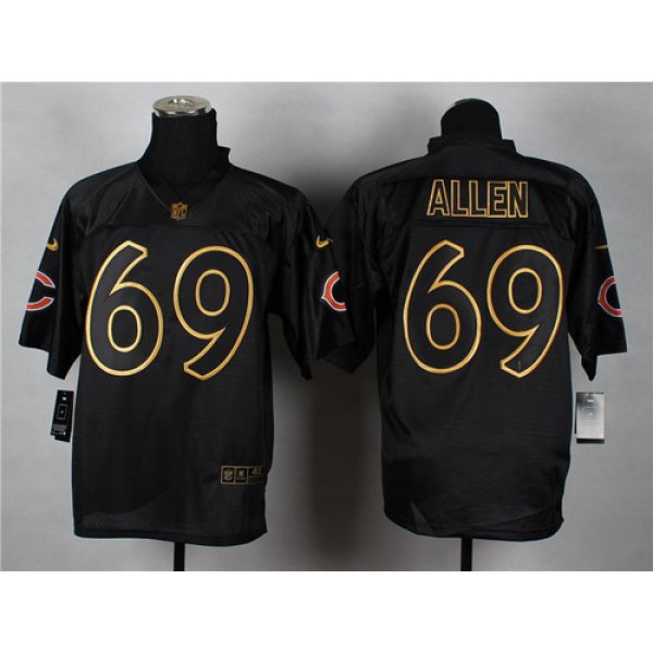 Nike Chicago Bears #69 Jared Allen 2014 All Black/Gold Elite Jersey