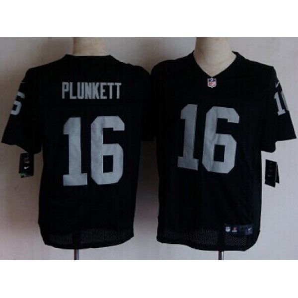 Nike Oakland Raiders #16 Jim Plunkett Black Elite Jersey