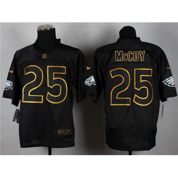 Nike Philadelphia Eagles #25 LeSean McCoy 2014 All Black/Gold Elite Jersey