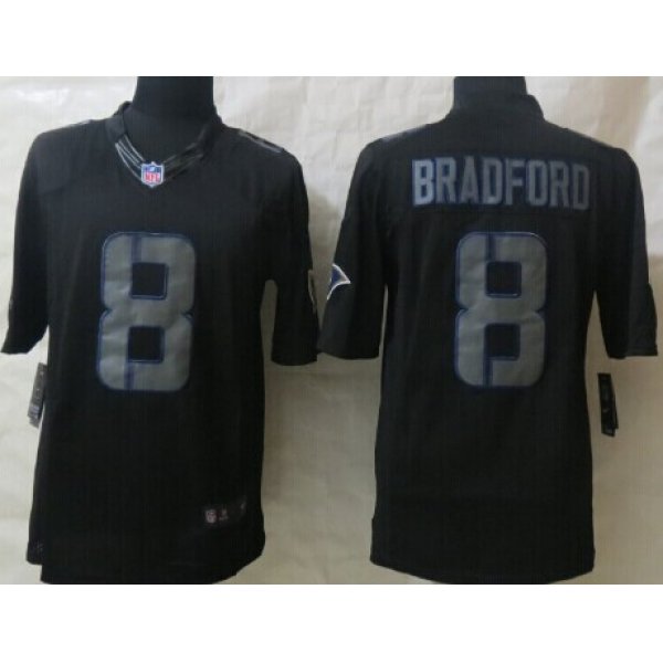 Nike St. Louis Rams #8 Sam Bradford Black Impact Limited Jersey