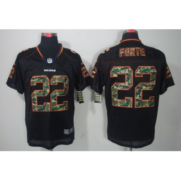 Nike Chicago Bears #22 Matt Forte Black With Camo Elite Jersey