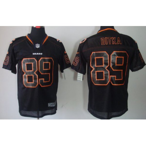 Nike Chicago Bears #89 Mike Ditka Lights Out Black Elite Jersey