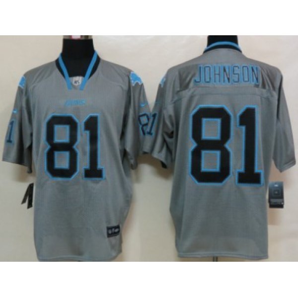 Nike Detroit Lions #81 Calvin Johnson Lights Out Gray Elite Jersey