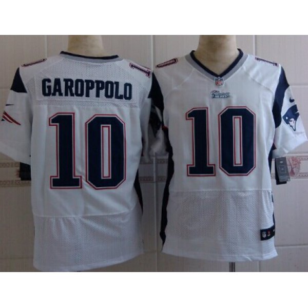 Nike New England Patriots #10 Jimmy Garoppolo White Elite Jersey