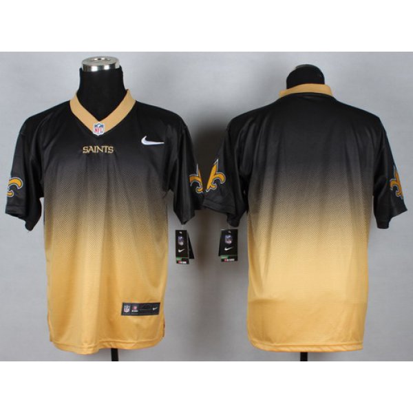 Nike New Orleans Saints Blank Black/Gold Fadeaway Elite Jersey