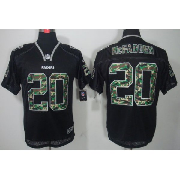 Nike Oakland Raiders #20 Darren McFadden Black With Camo Elite Jersey