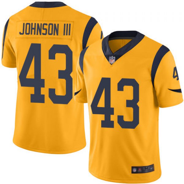 Rams #43 John Johnson III Gold Men's Stitched Football Limited Rush Jersey