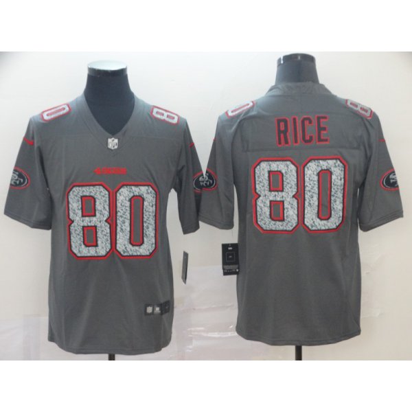 Nike 49ers 80 Jerry Rice Gray Camo Vapor Untouchable Limited Jersey