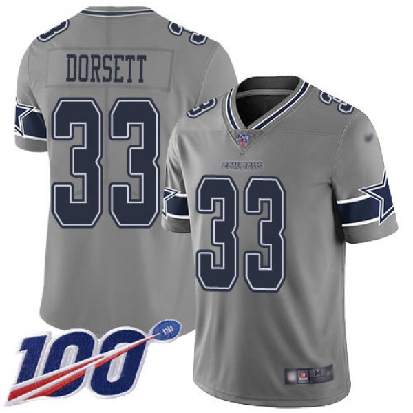 Nike Cowboys #33 Tony Dorsett Gray Men's Stitched NFL Limited Inverted Legend 100th Season Jersey