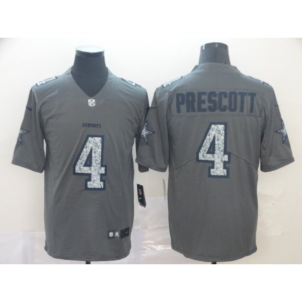 Nike Cowboys 4 Dak Prescott Gray Camo Vapor Untouchable Limited Jersey