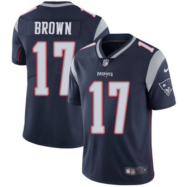 Nike Patriots #17 Antonio Brown Navy Blue Team Color Men's Stitched NFL Vapor Untouchable Limited Jersey