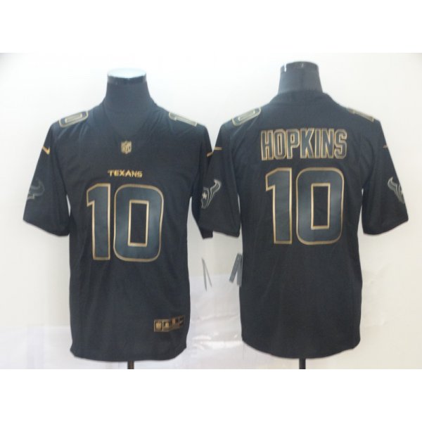 Nike Texans 10 DeAndre Hopkins Black Gold Vapor Untouchable Limited Jersey