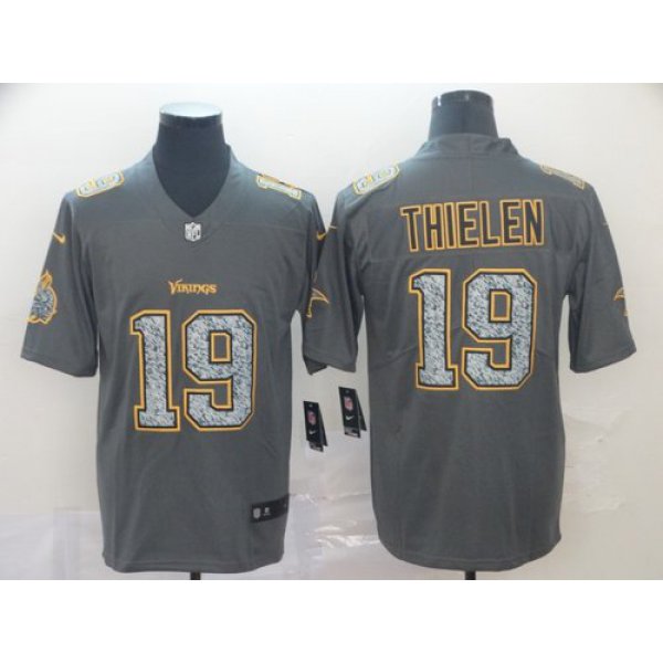 Nike Vikings 19 Adam Thielen Gray Camo Vapor Untouchable Limited Jersey