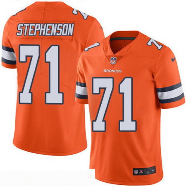 Men's Denver Broncos #71 Donald Stephenson Orange 2016 Color Rush Stitched NFL Nike Limited Jersey