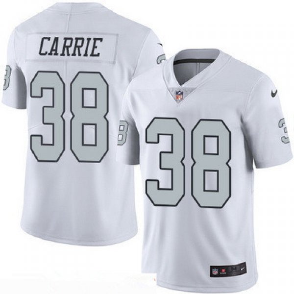 Men's Oakland Raiders #38 T. J. Carrie White 2016 Color Rush Stitched NFL Nike Limited Jersey